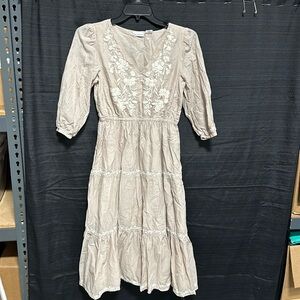 Lucky Brand women’s size S maxi dress with floral embroidery / Box‎ 21-12